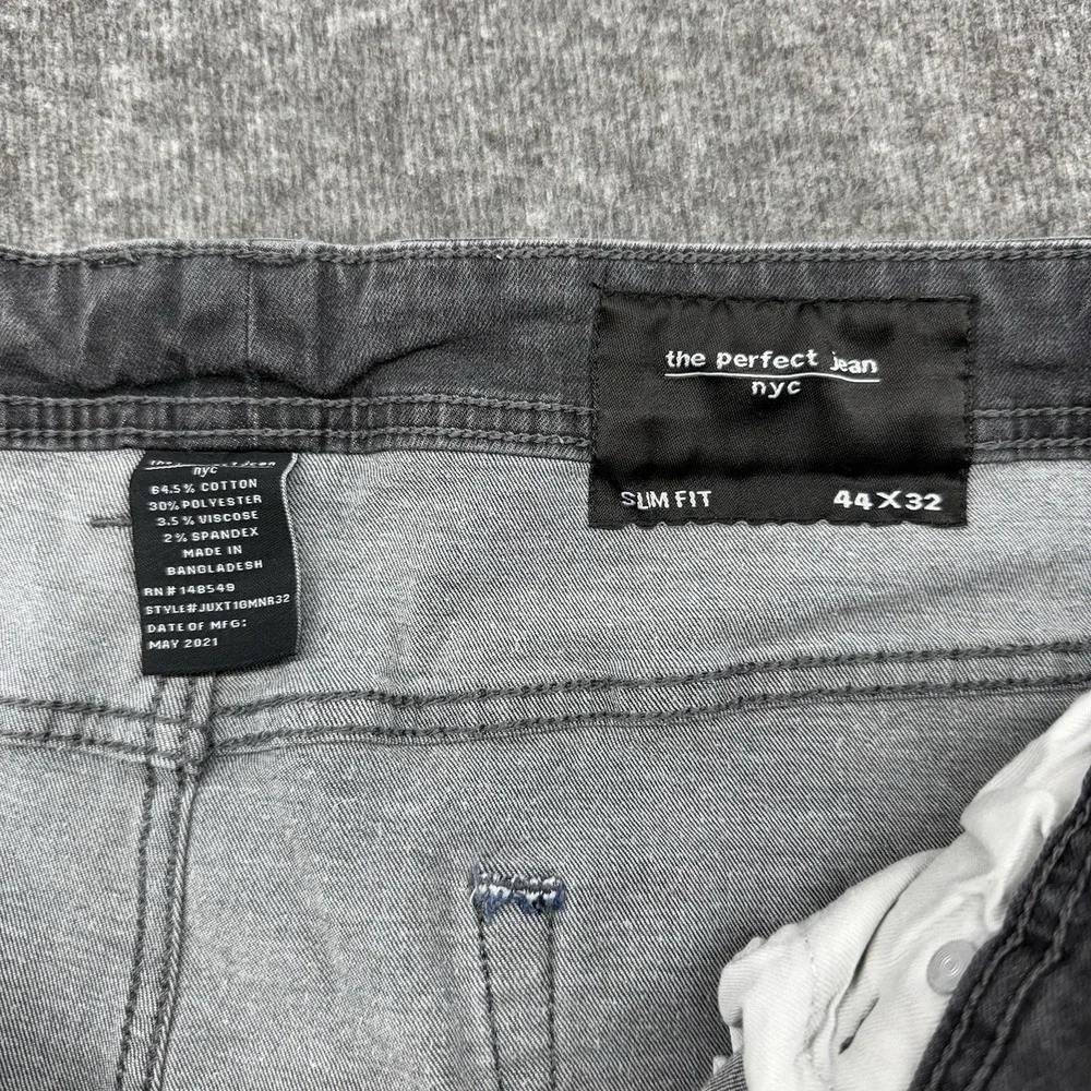 The Perfect Jean NYC Denim Jeans Mens 44x32 Athletic Fit‎ Stretch Dark Gray